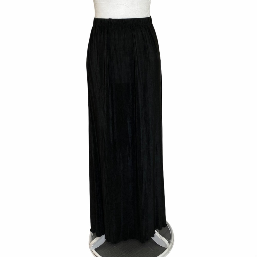 BLUE FISH Black Boho Lagenlook Art to Wear Maxi Skirt